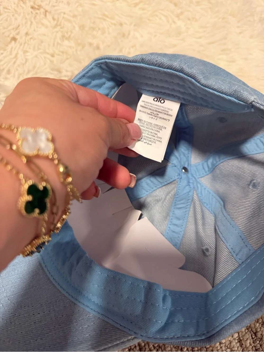 ALO Yoga Kids Sky Blue Embroidered Logo Cap